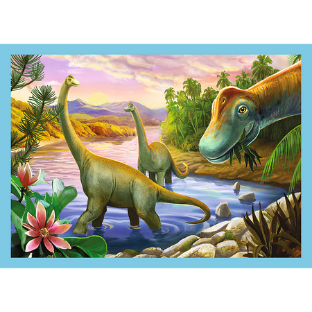 Puzzle - 4w1 (12, 15, 20, 24) - Wyjątkowe dinozaury - Trefl 34609
