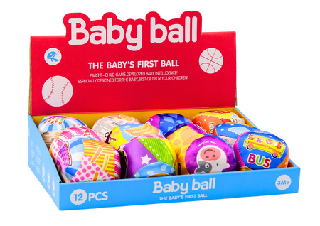 Miękka Piłeczka Z Grzechotką Kolorowa Piłka Zwierzątka Owoce MIX  10cm