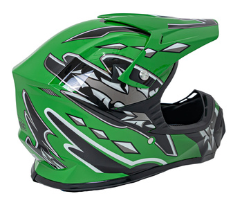 Kask Motocyklowy Enduro Zielony S