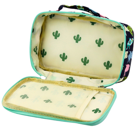 Piórnik Szkolny Organizer Kosmetyczka Dodatkowa Kieszonka Granatowy 22,5cm