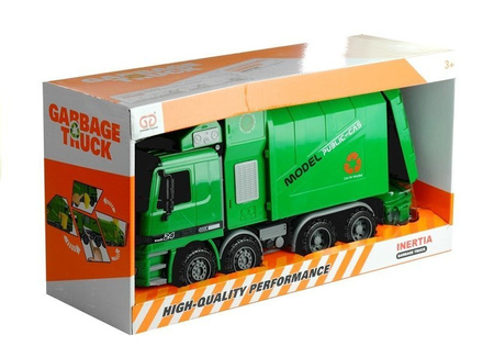 Zielona Śmieciarka Duża Otwierana Przypinany Kosz