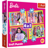 Puzzle - 4w1 (35, 48, 54, 70) - Wesoły świat Barbie - Trefl 34626