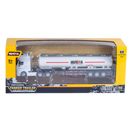 Ciężarówka Cysterna Metalowa Ruchome Elementy Biała 1:50