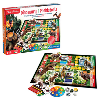 Gra planszowa Quiz Dinozaury i Prehistoria Epoka Lodowcowa Uczę się Bawiąc Język Polski Clementoni 50804