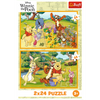 Puzzle - 2x24 - Dzień w ogrodzie - Disney - Kubuś Puchatek - Trefl 34436
