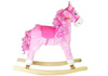 Koń Na Biegunach Różowy z Lokami Dźwięki Rusza Pyskiem Ogonem 74 cm