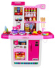 Ogromna różowa Kuchnia dla dzieci 3+ Interaktywne palniki + Kran z wodą + Panel audio + Akcesoria