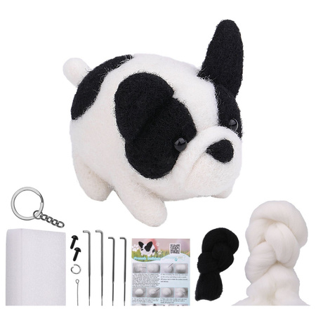 Zestaw Kreatywny Do Filcowania DIY Wełna Czesankowa Pies Kot Mix