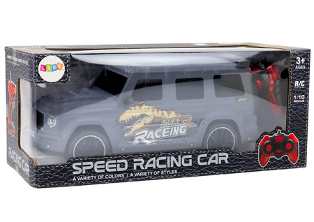 Auto Zdalnie Sterowane RC z Dinozaurem w Skali 1:10 Szare