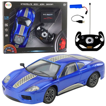 Auto Sportowe Zdalnie Sterowane RC Światła Niebieski 1:16