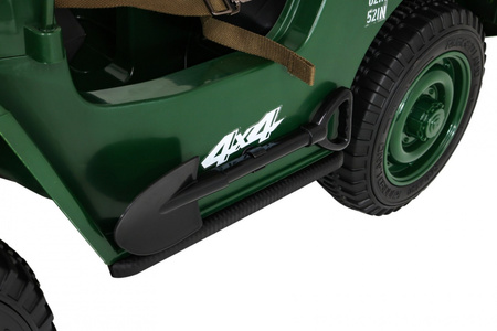 Autko Wojskowe Retro dla 3 dzieci Zielony Jeep Willys