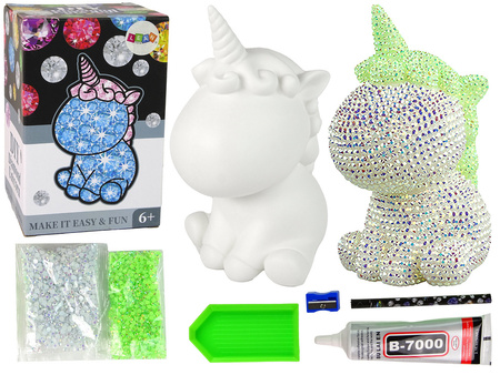 Zestaw Jednorożec DIY Diamenty Kryształki Zielony