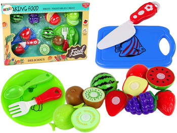 Zestaw Owoców Do Krojenia Deska Talerzyk Sztućce