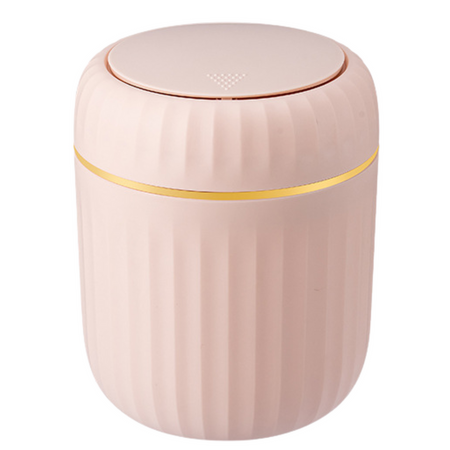 Mini Kosz Na Śmieci Otwierana Pokrywa Uniwersalny Elegancki Różowy