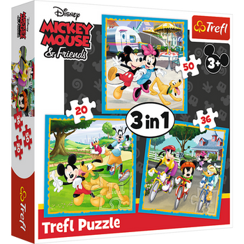 Puzzle - 3w1 (20, 36, 50) - Myszka Miki z przyjaciółmi - Trefl 34846