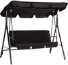 Huśtawka Trzyosobowa Ogrodowa Bujana Materac Czarna