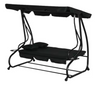 Huśtawka Czteroosobowa Ogrodowa Bujana Daszek Wolnostojąca Czarna