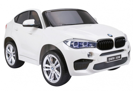 BMW X6M XXL dla 2 dzieci Biały SUV + Pilot + Ekoskóra