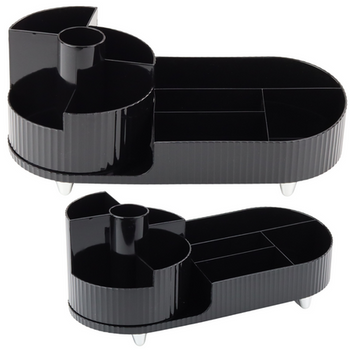 Organizer Wielofunkcyjny Na Kosmetyki Biurko Obrotowy Pojemny Czarny