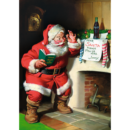 Puzzle - 1000 XMAS - Coca-Cola: Mikołaj przy kominku - Trefl 10922