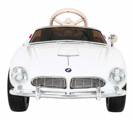 Autko BMW 507 Retro elektryczne dla dzieci Biały roadster