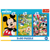Puzzle - 3x80 - Ekipa Myszki Miki - Trefl 34887