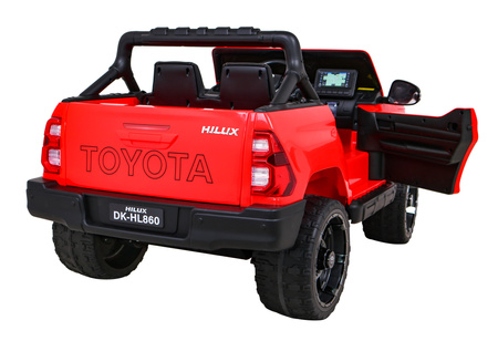Toyota Hilux na akumulator dla dzieci Czerwony Pickup + Napęd 4x4 + Pilot