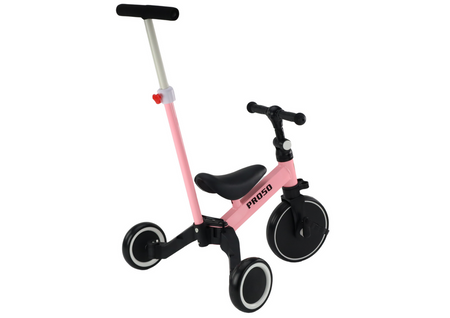 Rower Trójkołowy PRO50 Rowerek Z Rączką Do Prowadzenia Różowy