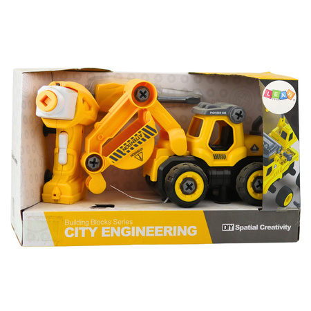 Koparka Do Skręcania Zdalnie Sterowana RC Wkrętarka Żółta 2w1