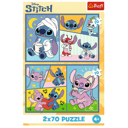 Puzzle - 2x70 - Ze Stitchem nie ma nudy - Disney Lilo and Stitch - Trefl 34444
