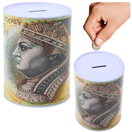 Skarbonka Metalowa Puszka Banknot 200 Złotych 16x12cm