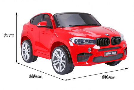 BMW X6M XXL dla 2 dzieci Czerwony SUV + Pilot + Ekoskóra