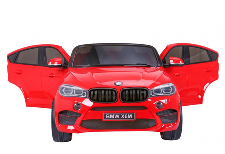 BMW X6M XXL dla 2 dzieci Czerwony SUV + Pilot + Ekoskóra