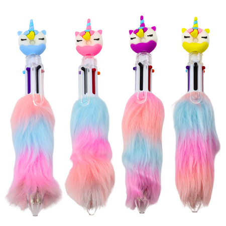 Długopis Z Futerkiem Jednorożec Donut Futerko Kolorowe 0.7mm Mix