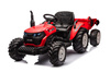 Traktor Na Akumulator HC-306 Czerwony Z Przyczepą 24V
