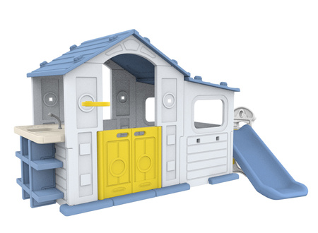 Duży Dom Z Przedsionkiem, Zjeżdżalnią i Zlewem Niebieski Dach