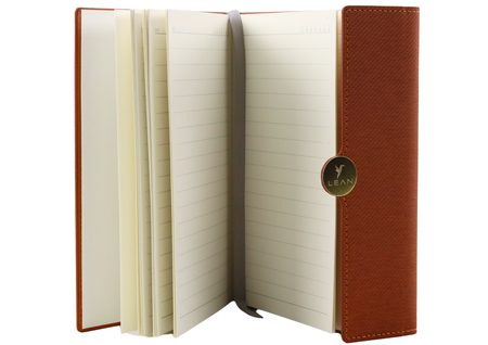 Notes Biurowy Na Magnes Notatnik A5 W Linie Z Obiciem Brązowy