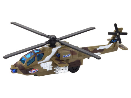 Helikopter Wojskowy Śmigłowiec Militarny Aluminiowy Mix  Dźwięk Światła