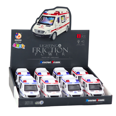 Wóz Policyjny Karetka Ambulans Otwierane Drzwi Napęd Światła Dźwięki Mix