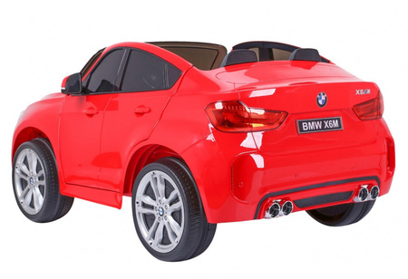 BMW X6M XXL dla 2 dzieci Czerwony SUV + Pilot + Ekoskóra