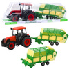 Traktor Rolniczy Farmerski Z Zielono-Żółtą Przyczepą Czerwony 50cm