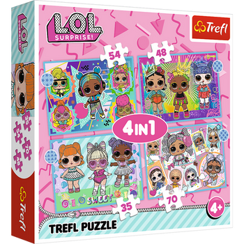 Puzzle - 4w1 (35, 48, 54, 70) - Poznaj laleczki - LOL Surprise! - Trefl 34613