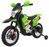 Motorek Cross dla dzieci Pojazd na akumulator Zielony + Pomocnicze kółka + Dźwięki LED