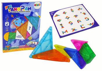 Układanka Tangram 7 Magnetycznych Klocków Puzzle Kolorowe