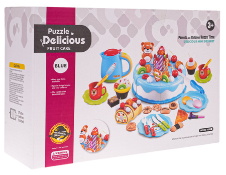 Zestaw Urodzinowy Przyjęcie Tort Niebieski