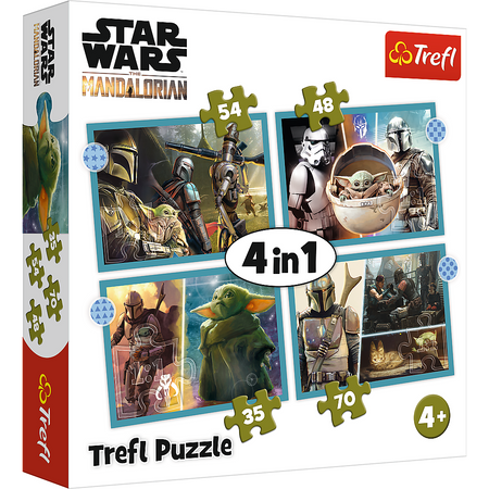 Puzzle - 4w1 (35, 48, 54, 70) - Mandalorian - Star Wars - Trefl 34397