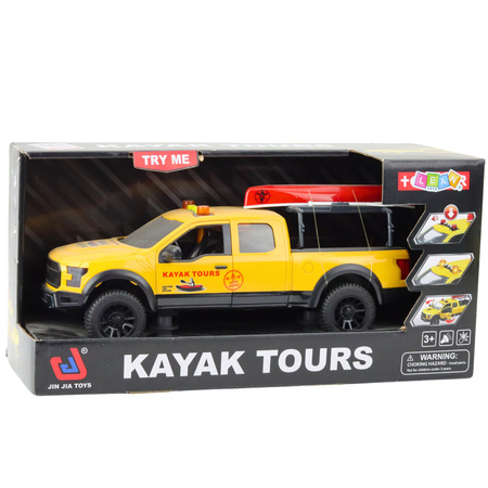Samochód Terenowy Transport Kajaków Światła Dźwięki Żółty