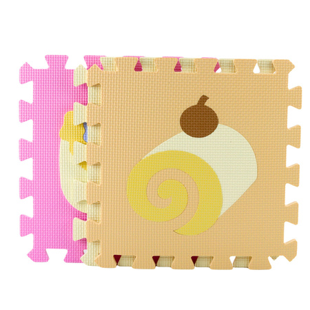 Miękkie Puzzle Mata Edukacyjna Pianka EVA Owoce Słodycze Pastelowe 16 el.