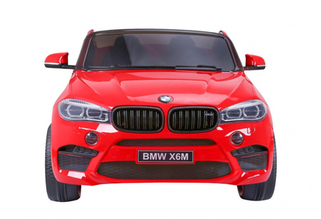 BMW X6M XXL dla 2 dzieci Czerwony SUV + Pilot + Ekoskóra