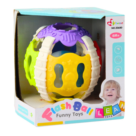 Piłeczka Sensoryczna Dla Niemowląt Gumowa Światła Dźwięki Kolorowa
